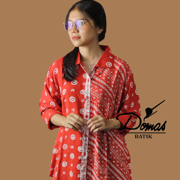 Marina Batik Atasan Wanita Kemeja Panjang Paris BD 0201011