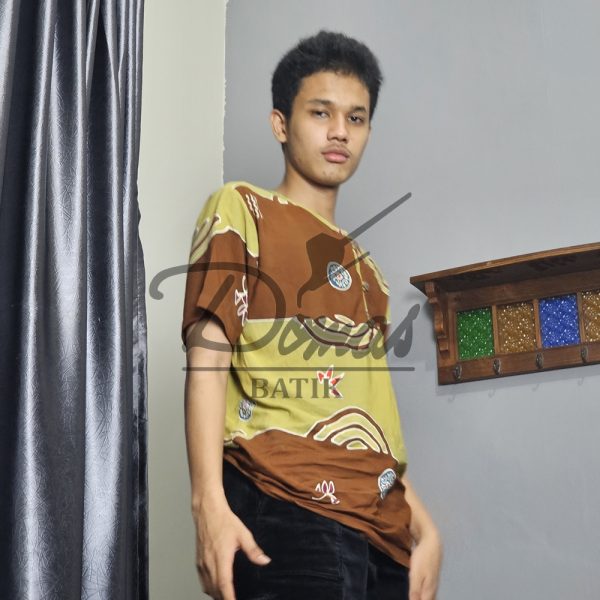 Kaos Batik Pria Atasan Batik Pria Katun Yellow BD 0302008 - Image 3