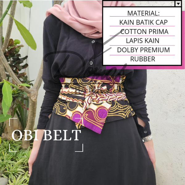 Obi Belt Wanita Premium Black Purple BD 0404007