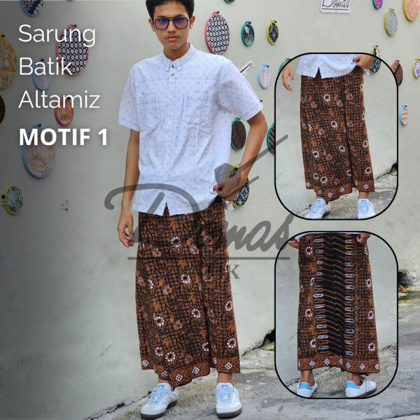 Altamiz Sarung Batik Katun Cap Kombasi Tulis Motif 1