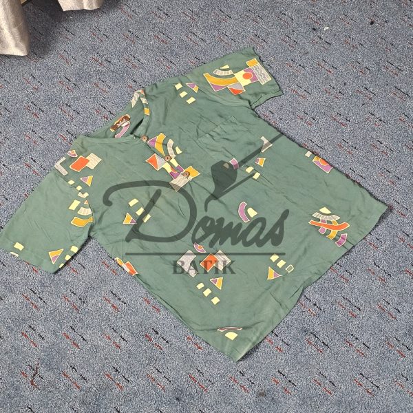 Kaos Batik Pria Atasan Batik Pria Katun Green - Image 3