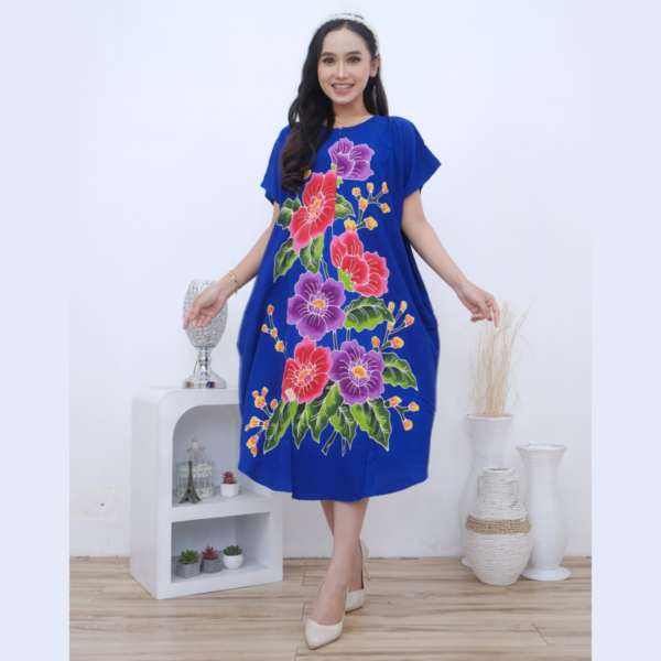 Domas Daster Batik Kelelawar Rayon Super Premium Blue BD 0204012 - Image 6