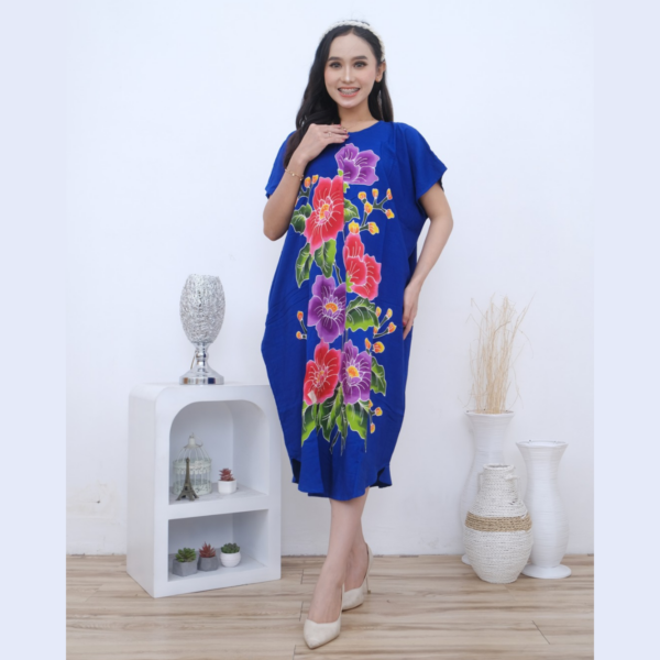 Domas Daster Batik Kelelawar Rayon Super Premium Blue BD 0204012 - Image 5