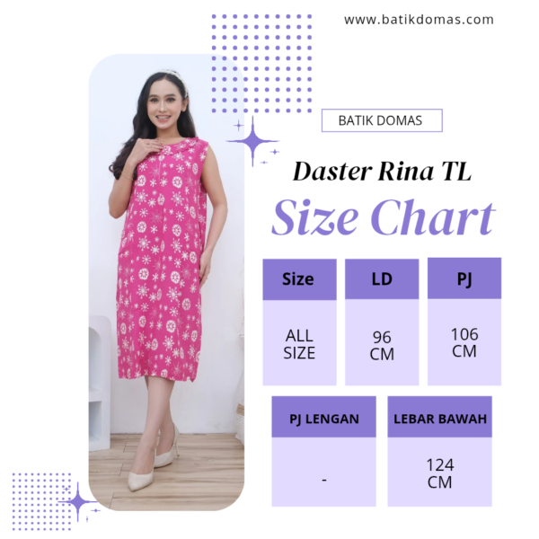 Rina Daster Batik Wanita Mini Panjang Tanpa Lengan BD 0204010 - Image 2