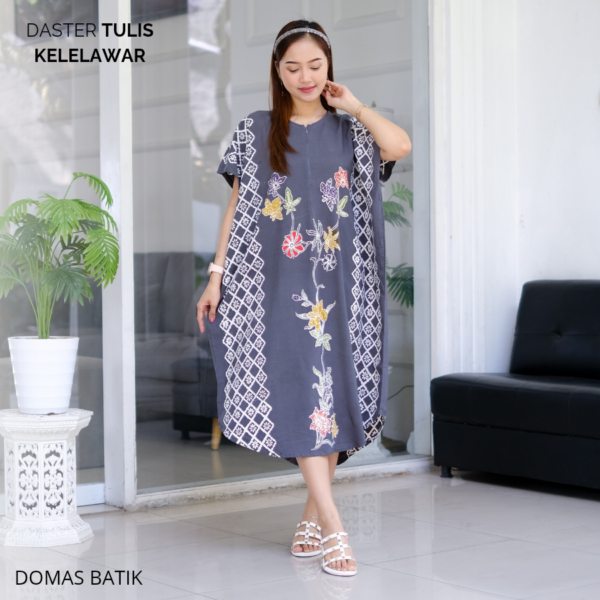 Daster Batik Cap Tulis Rayon Super Premium Grey Model Kelelawar BD 0204017