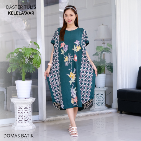 Daster Batik Cap Tulis Rayon Super Premium Green Model Kelelawar BD 0204015