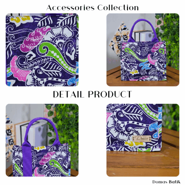 Handbag Batik Modern Batik Cap Tulis Purple BD 0401071 - Image 3