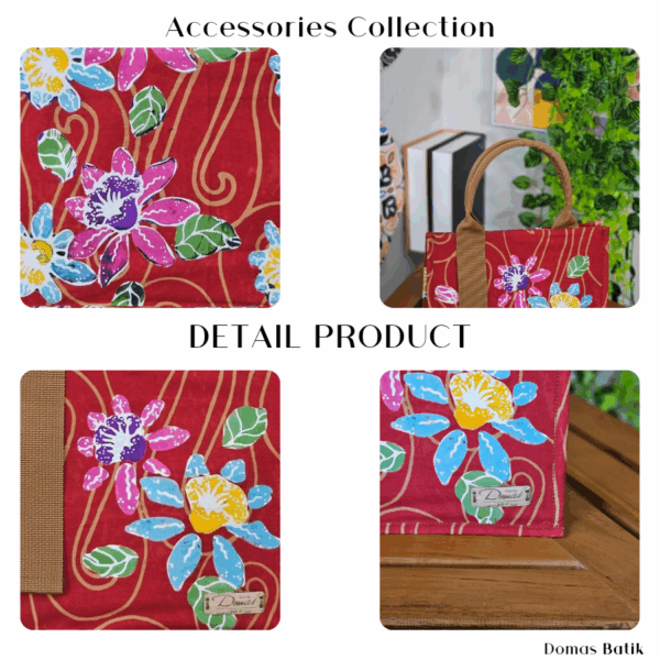 Handbag Batik Modern Batik Cap Tulis Red Abstrak BD 0401079 - Image 3